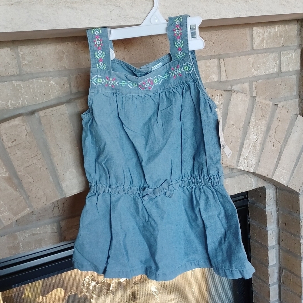 Carter’s Jean Embroyered Strap Shirt